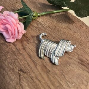 Sarah Coventry Silver Sheep Dog Brooch